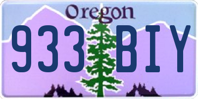OR license plate 933BIY