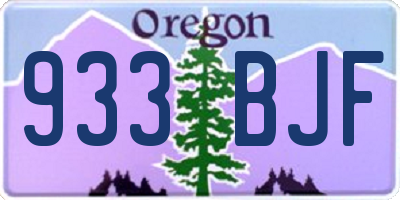 OR license plate 933BJF