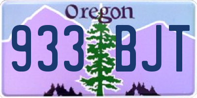 OR license plate 933BJT