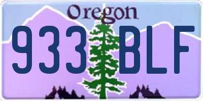 OR license plate 933BLF