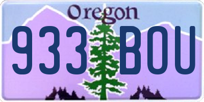 OR license plate 933BOU