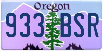 OR license plate 933BSR