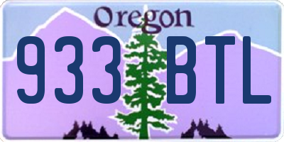 OR license plate 933BTL