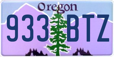 OR license plate 933BTZ