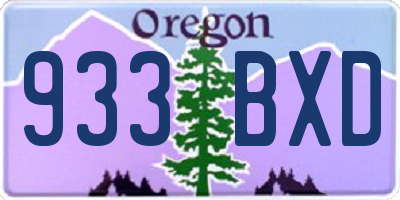 OR license plate 933BXD