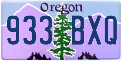 OR license plate 933BXQ