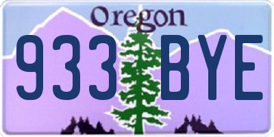 OR license plate 933BYE