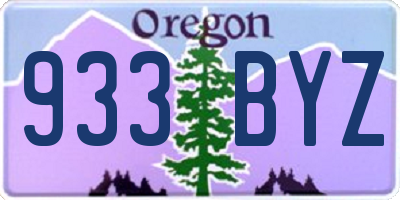 OR license plate 933BYZ