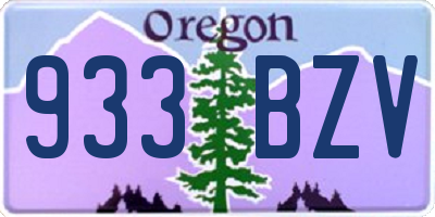 OR license plate 933BZV