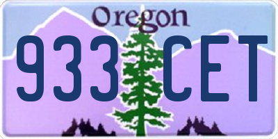 OR license plate 933CET
