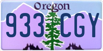 OR license plate 933CGY