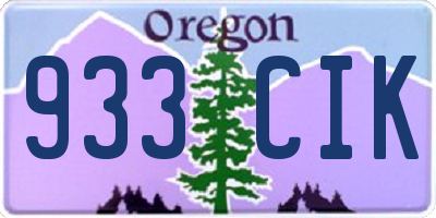 OR license plate 933CIK
