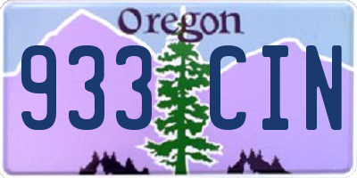 OR license plate 933CIN