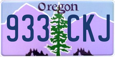 OR license plate 933CKJ