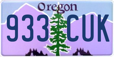 OR license plate 933CUK
