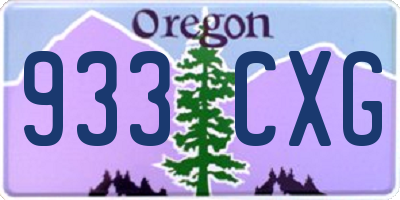 OR license plate 933CXG