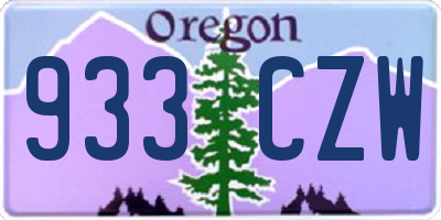 OR license plate 933CZW