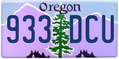 OR license plate 933DCU