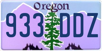 OR license plate 933DDZ