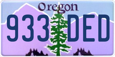 OR license plate 933DED