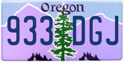 OR license plate 933DGJ