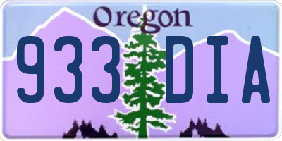 OR license plate 933DIA