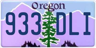 OR license plate 933DLI