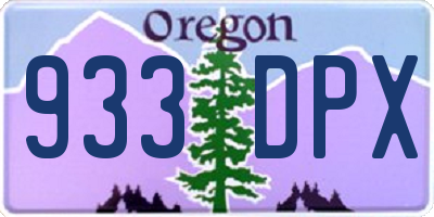 OR license plate 933DPX