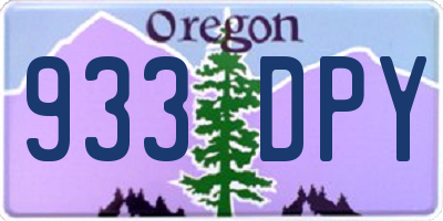 OR license plate 933DPY