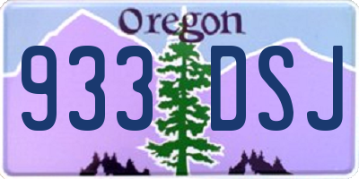 OR license plate 933DSJ