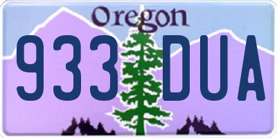 OR license plate 933DUA