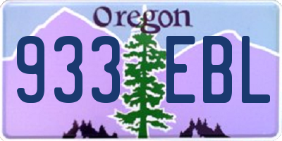OR license plate 933EBL