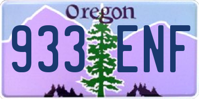 OR license plate 933ENF