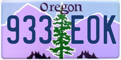 OR license plate 933EOK