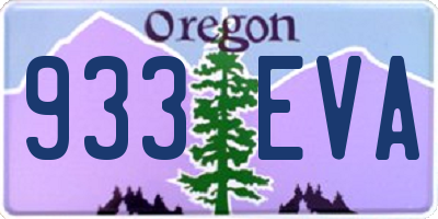 OR license plate 933EVA