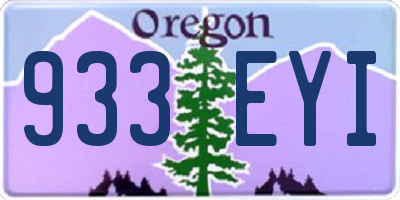 OR license plate 933EYI