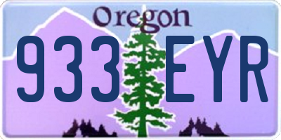 OR license plate 933EYR