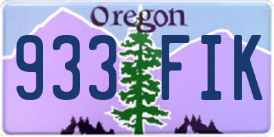 OR license plate 933FIK