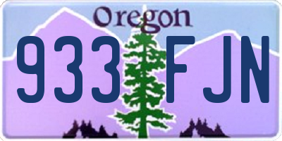 OR license plate 933FJN