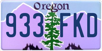 OR license plate 933FKD