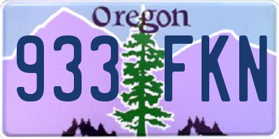OR license plate 933FKN