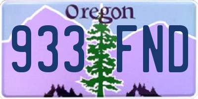 OR license plate 933FND