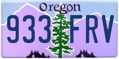 OR license plate 933FRV