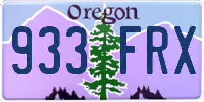 OR license plate 933FRX