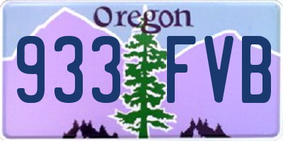 OR license plate 933FVB