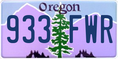 OR license plate 933FWR
