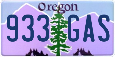 OR license plate 933GAS