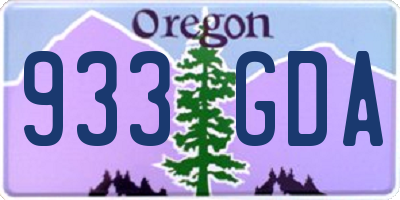 OR license plate 933GDA