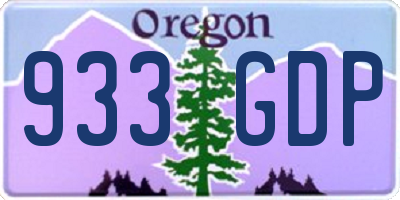 OR license plate 933GDP