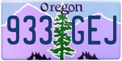 OR license plate 933GEJ